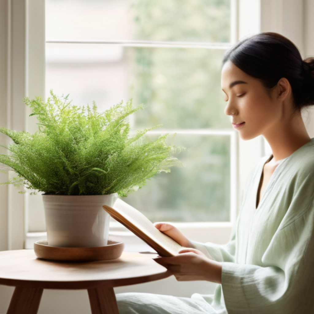 자기 반성을 위한 스스로 질문하기 - **Prompt: Serene Introspection and Emotional Clarity**
"A person, appearing to be a woman in her...